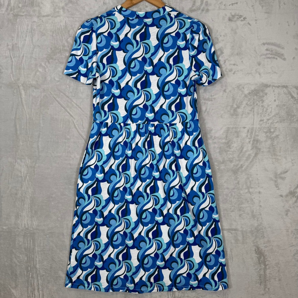 Lot of 2 Boden Naomi Dresses Size 4L Long Green Blue Geometric Abstract Pockets - Picture 6 of 16